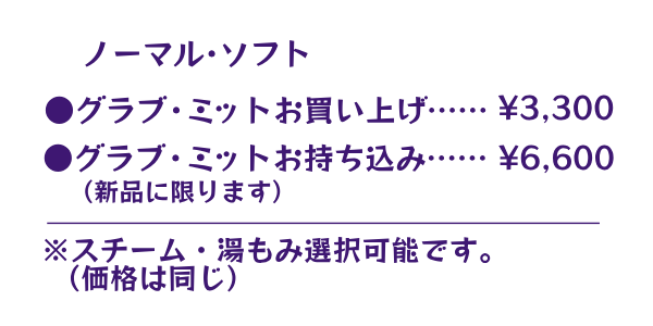 型付け料金表